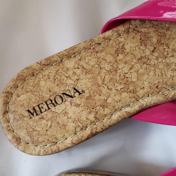 Merona Leeza Flip Flops Fuchsia Pink & Cork Women's 8 NWT - Picture 4 of 8